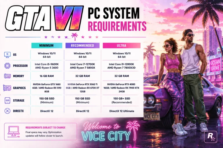 GTA VI Pc System Requirements