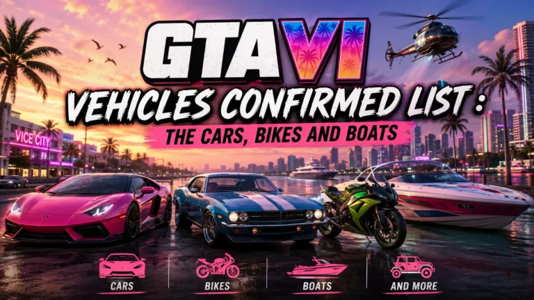 GTA VI Vehicles Confirmed List