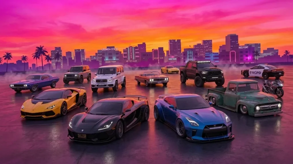 GTA 6 Vehicles: Complete Vehicle List, Stats, Locations and Guide 1 gta 6 vehicle cars & trucks